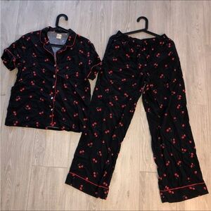 Joyous & Free Boutique Viral Tiktok Cherry Cherries Pajamas Set sz M